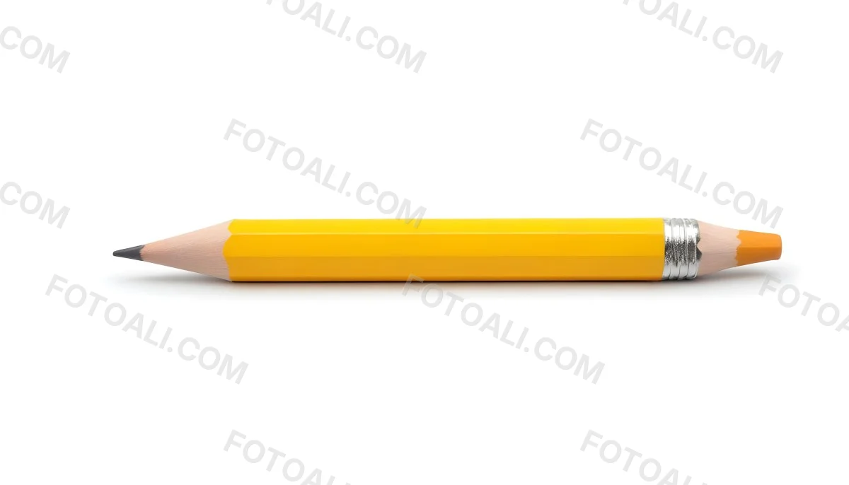 Yellow Pencil On A White Background 14 1855