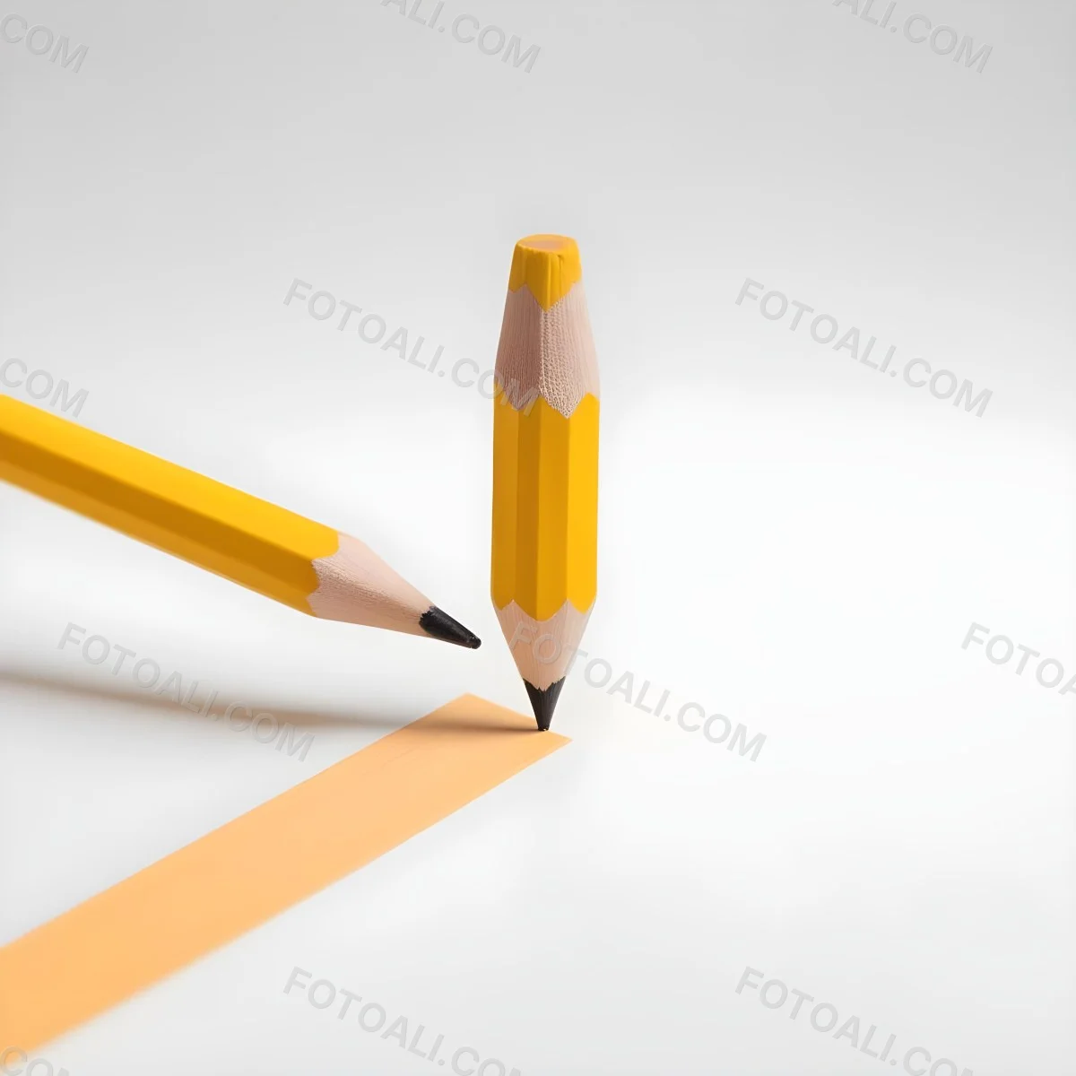 Yellow Pencil On A White Background 27 1237