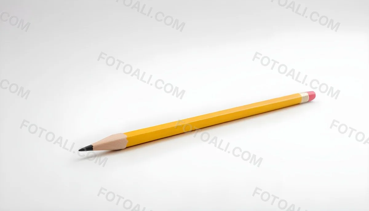 Yellow Pencil On A White Background 7 A085