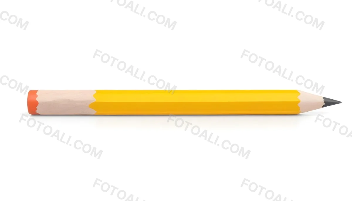 Yellow Pencil On A White Background 8 5921
