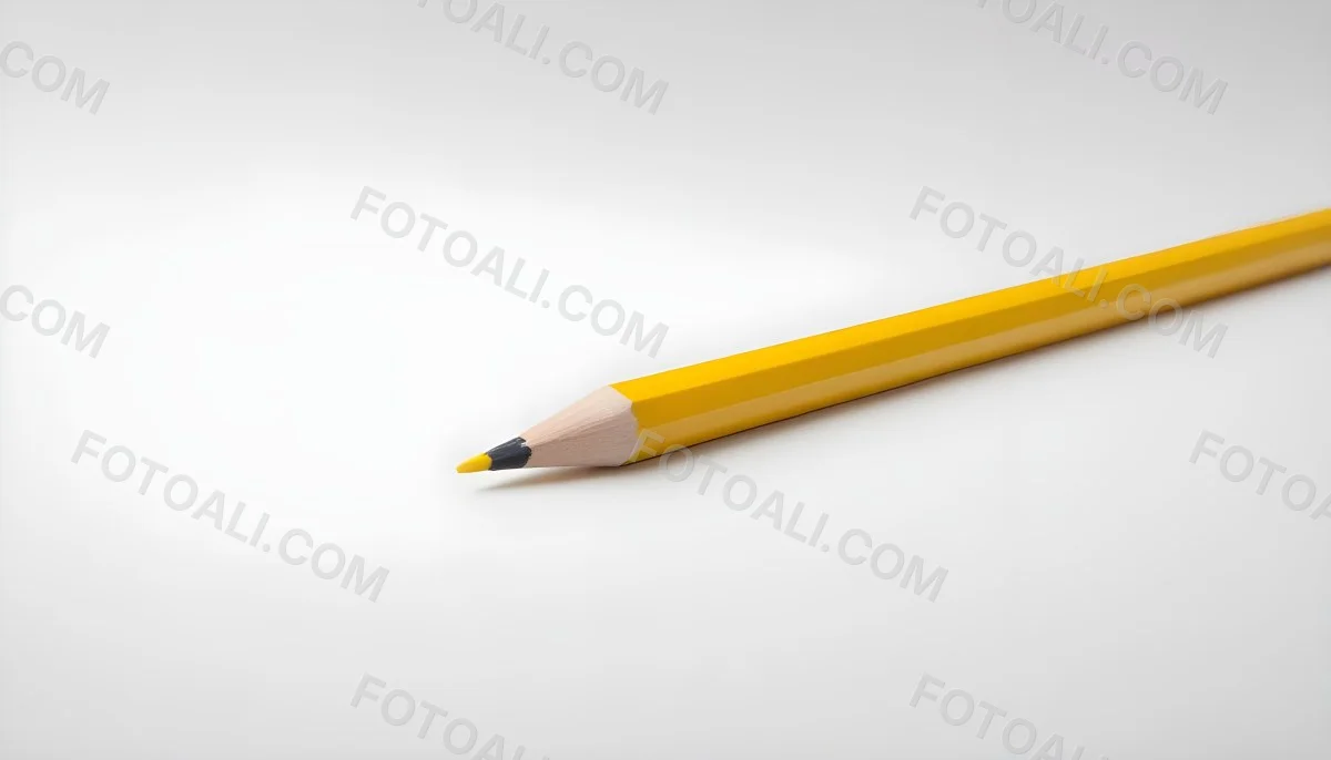 Yellow Pencil On A White Background 9 1216