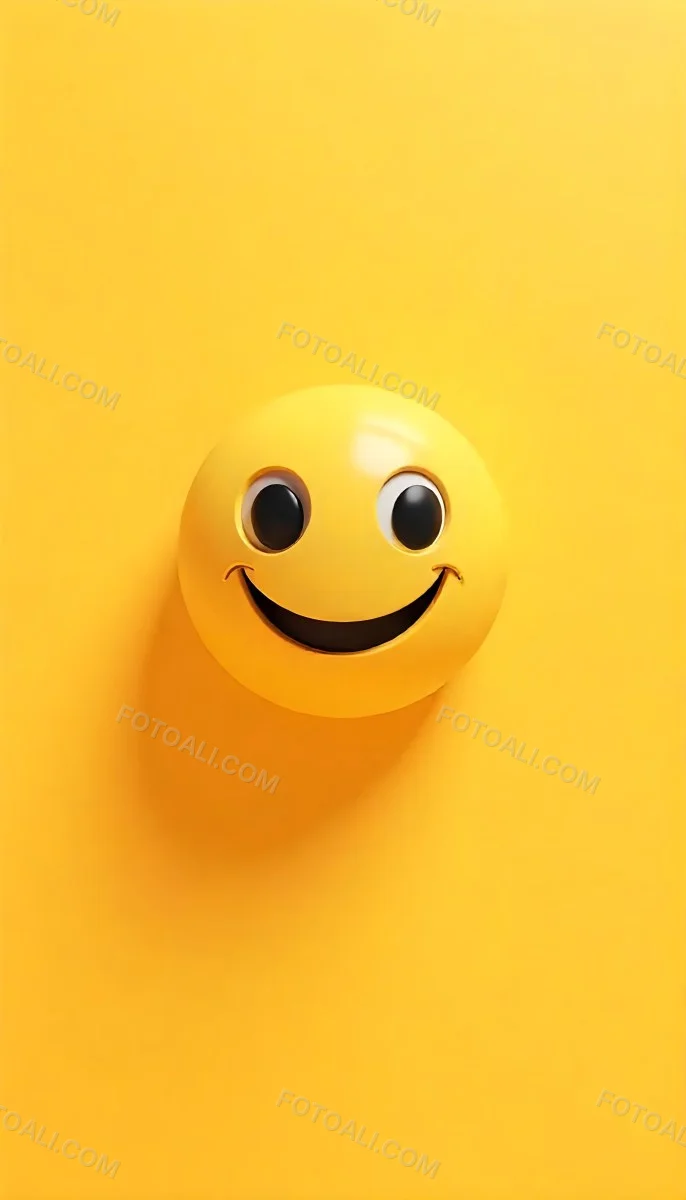 Yellow Smiley Face With Black Eyes And Mouth On A Black Background 22 55a7
