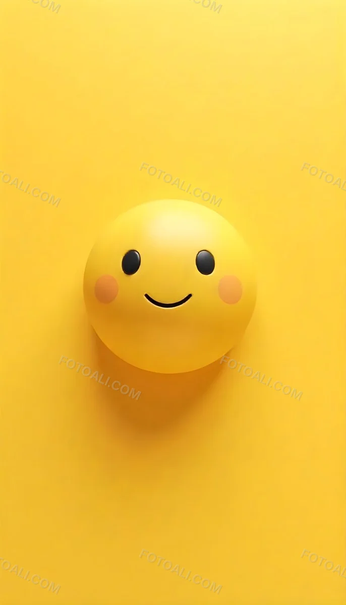 Yellow Smiley Face With Black Eyes And Mouth On A Black Background 6 1698