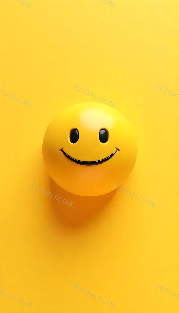 Yellow Smiley Face With Black Eyes And Mouth On A Black Background 7 3fae