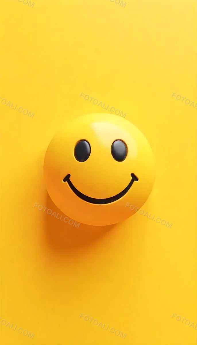 Yellow Smiley Face With Black Eyes And Mouth On A Black Background 8 80d7