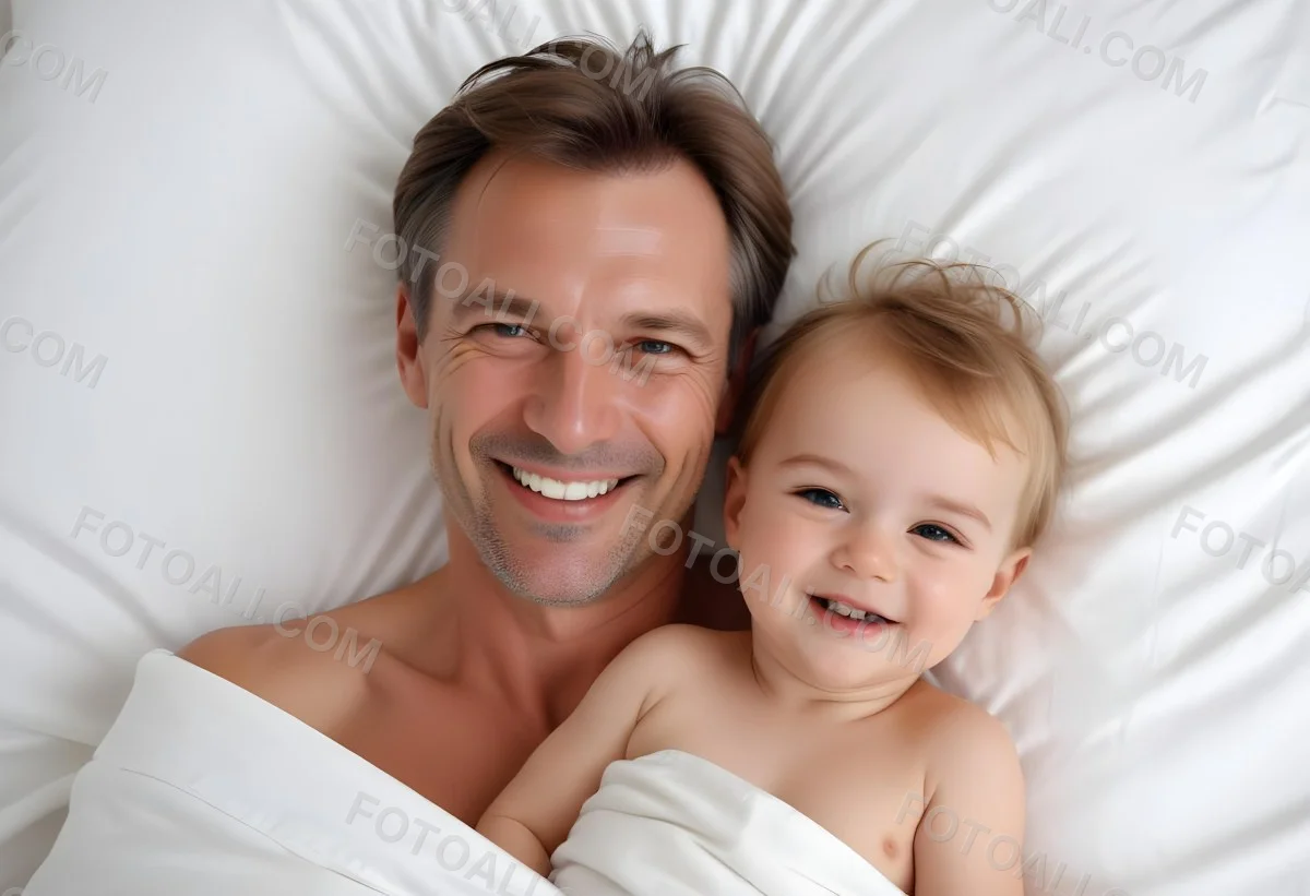 Young Caucasian Man With Short Blonde Hair And A Friendly Smile Holding A Young Blonde Toddler Girl Who Is Also Smiling In A Sunny Park 4 F604
