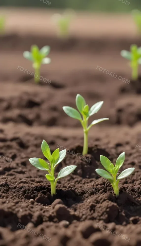Young Green Plants Sprouting From Soil With Blurred Natural Background 1 57ff