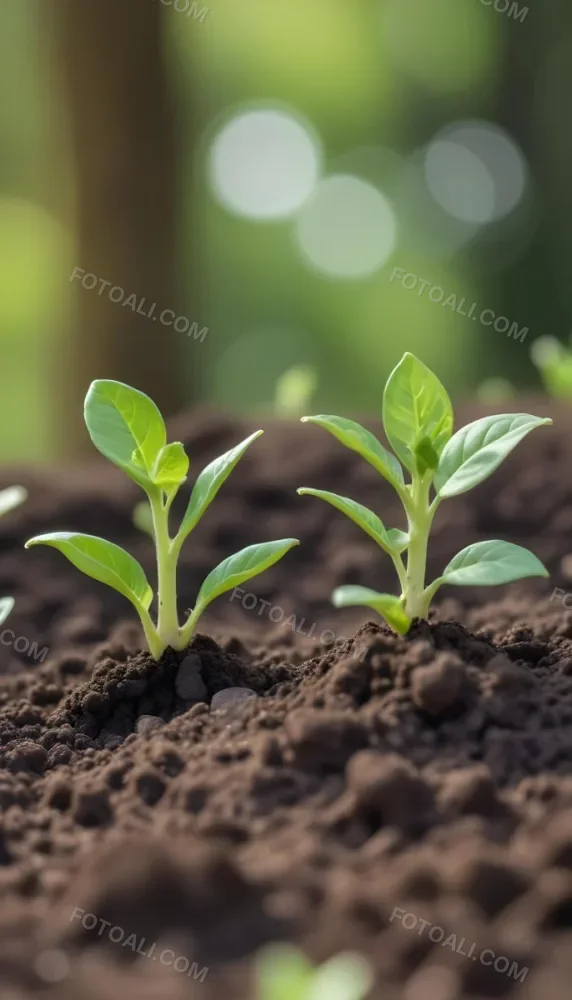 Young Green Plants Sprouting From Soil With Blurred Natural Background 12 1f8b