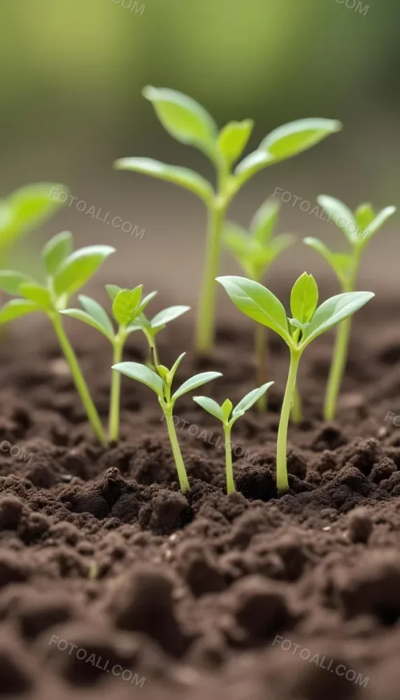 Young Green Plants Sprouting From Soil With Blurred Natural Background 14 56dd