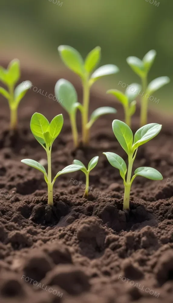 Young Green Plants Sprouting From Soil With Blurred Natural Background 3 3f68