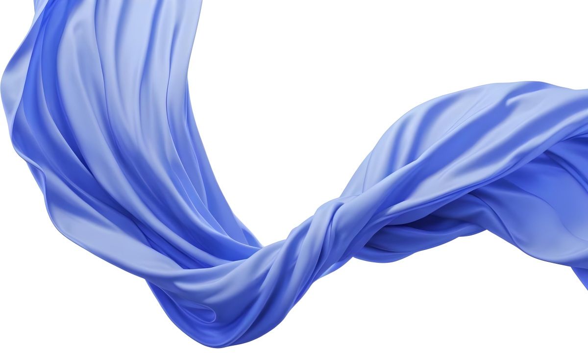 3d Model Flowing Blue Fabric Against A White Background Figure Octane Render Volumetric Highly Detailed Videogame Aesthetic 13 565c