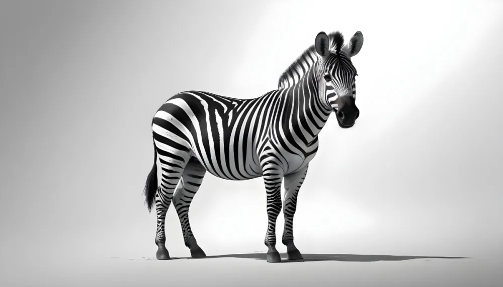 A Black And White Zebra Standing Against A Plain Background 8 8ff1