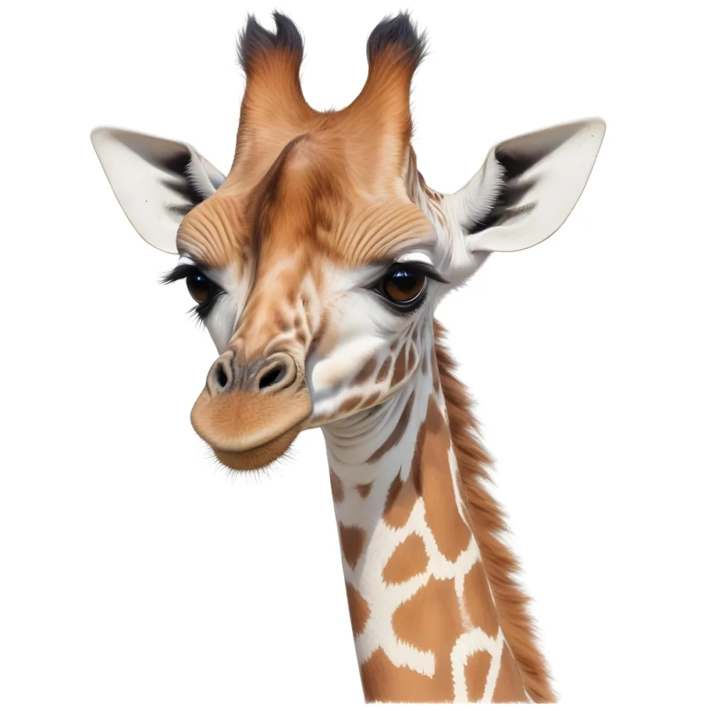 A Close Up Portrait Of A Young Giraffe With A Long Neck Large Eyes And Distinctive Orange And Brown Spotted Fur Pattern Against A Blurred Natural Background 5 72ad