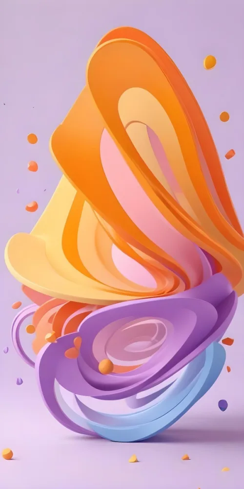 Abstract Colorful Curved Shapes In Shades Of Orange Pink And Purple 9 677b