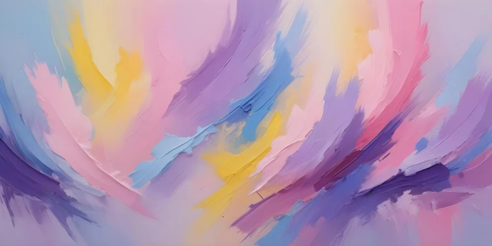 Abstract Painting With Brush Strokes In Pastel Colors Including Pink Purple Blue And Yellow Creating A Soft And Dreamy Effect With A Focus On Texture And Color Blending 17 De1b