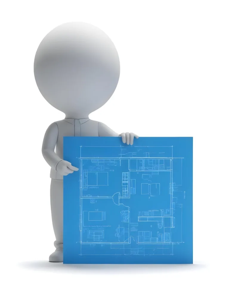 3d Model A Person Holding A Blueprint Of A House Plan Figure Octane Render Volumetric Highly Detailed Videogame Aesthetic 7 1ee7