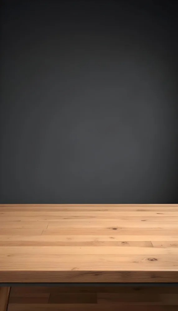 3d Model A Wooden Table With A Dark Gray Wall In The Background The Table Is Made Of Gray Wood And Has A Smooth Surface Figure Octane Render Volumetric Highly Detailed Videogame Aesthetic 21 B82a