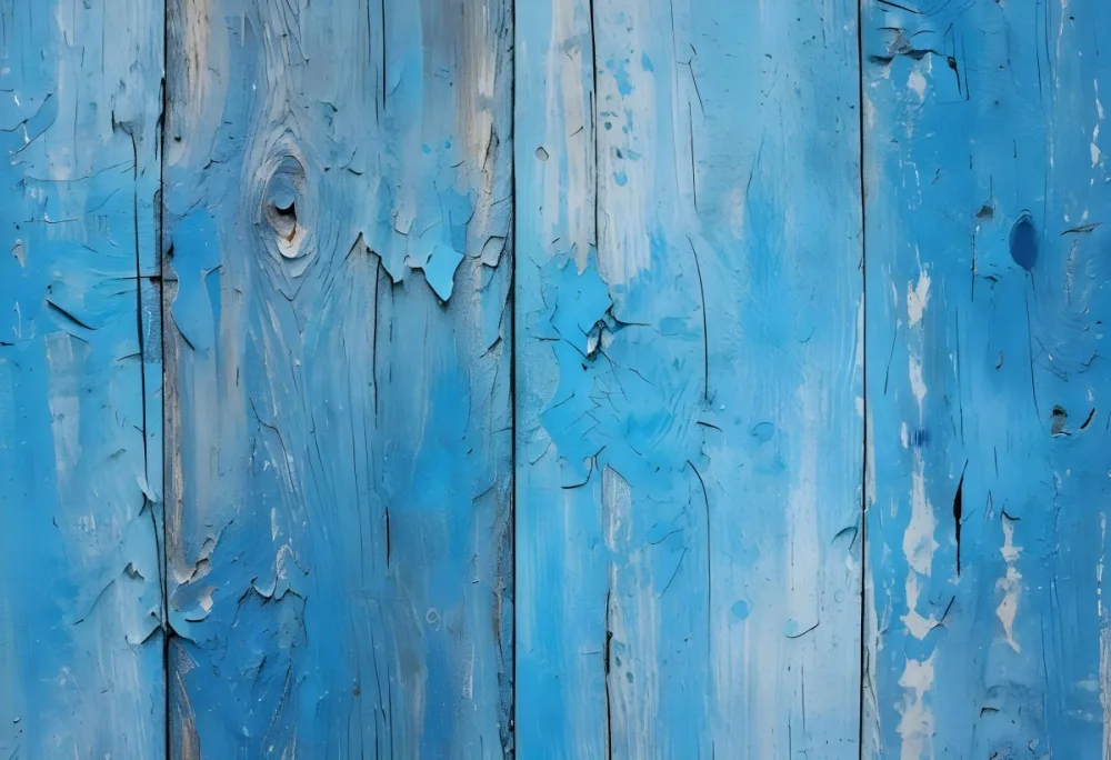 A Blue Wooden Planks With Cracked Paint Vertical Lines Rustic Texture Aged Surface Weathered Look Close Up Shot Natural Light Vintage Style 15 Aa48