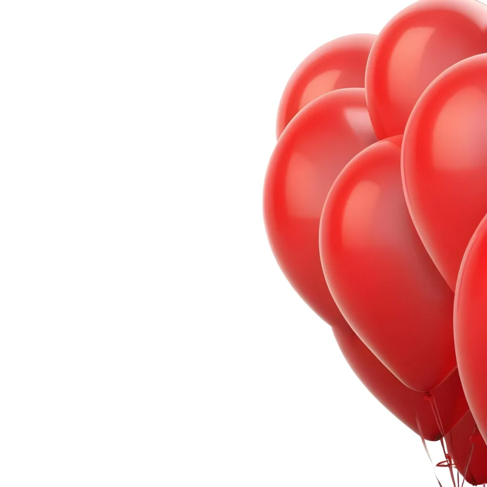 A Bunch Of Red Balloons With A White Background The Balloons Are Grouped Together And Filling The Right Side Of The Image 16 19f2