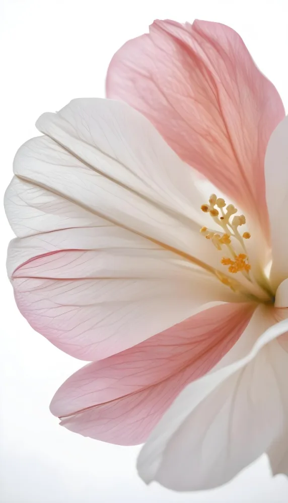 A Close Up Of A White Flower Petal With Visible Veins Soft Lighting And A Clean White Background Creating A Delicate And Detailed Floral Composition 18 5f5e