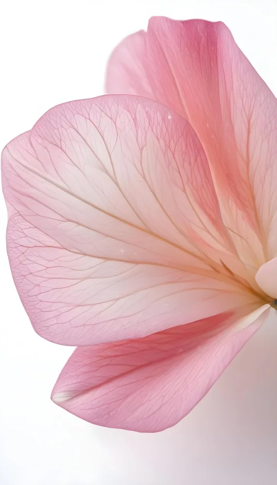 A Close Up Of A White Flower Petal With Visible Veins Soft Lighting And A Clean White Background Creating A Delicate And Detailed Floral Composition 29 F64f