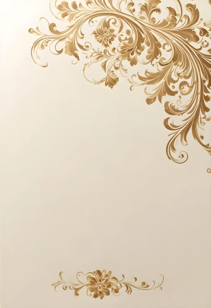 A Decorative Floral Pattern With Swirling Ornate Gold Designs On A Light Beige Background 68 5d95