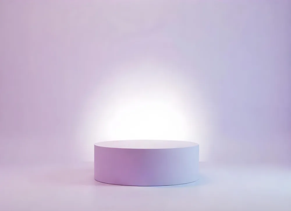 A Purple Podium With A Light Source Behind It The Podium Is In The Center Of The Image The Background Is A Light Purple Color 33 5ec5