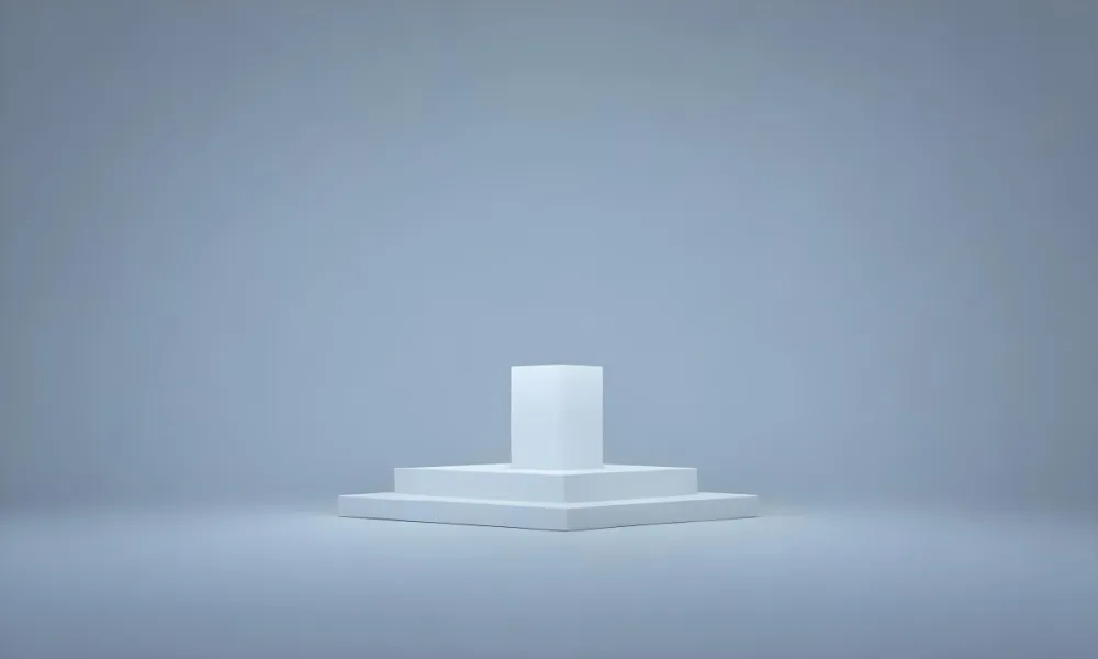 A Silver Podium With A Glass Circle Behind It Light Blue Background Minimalist Design Soft Lighting Clean And Modern Aesthetic Product Display Elegant Presentation 31 2cef