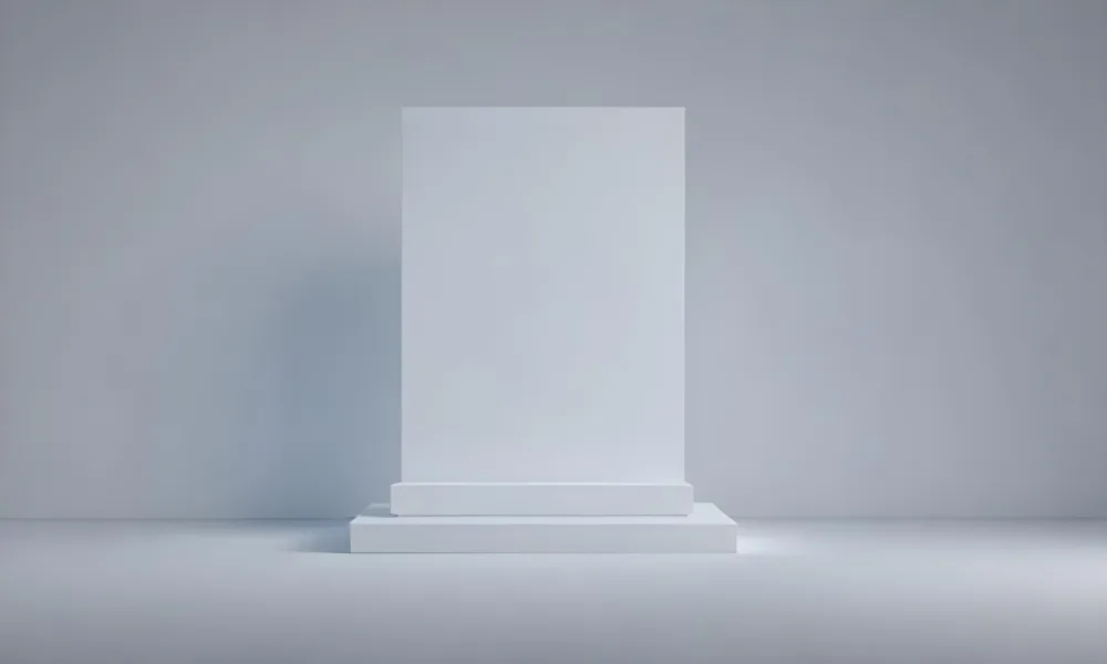 A Silver Podium With A Glass Circle Behind It Light Blue Background Minimalist Design Soft Lighting Clean And Modern Aesthetic Product Display Elegant Presentation 32 Edc2