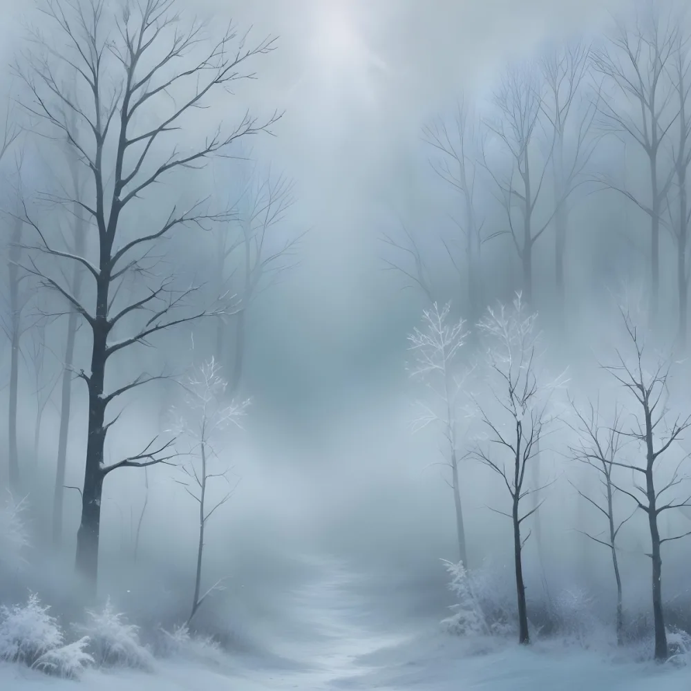 A Snowy Or Icy Background With A Light Blue Gray Color And A Slightly Textured Mottled Appearance Surrounded By A Forest Under A Bright Sunny Sky With Soft Falling Snowflakes 148 Ef98