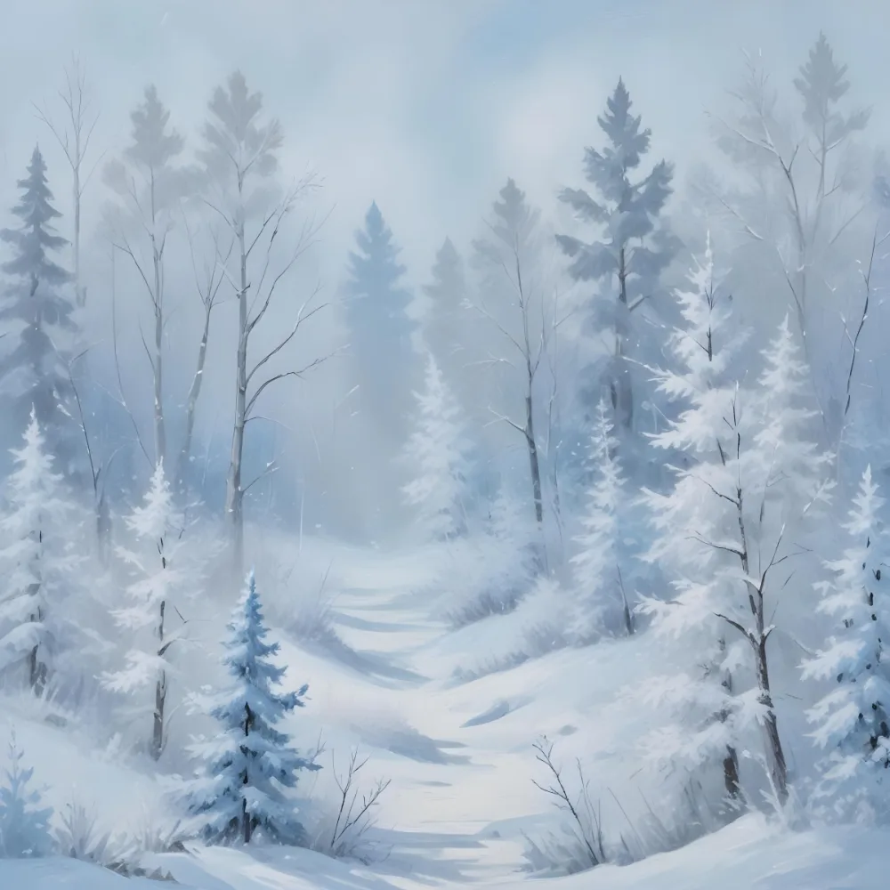 A Snowy Or Icy Background With A Light Blue Gray Color And A Slightly Textured Mottled Appearance Surrounded By A Forest Under A Bright Sunny Sky With Soft Falling Snowflakes 88 2e70