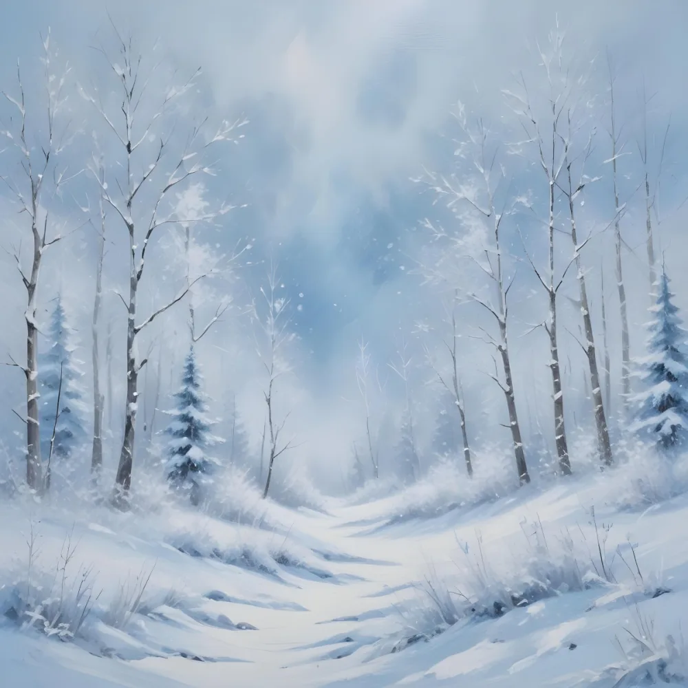 A Snowy Or Icy Background With A Light Blue Gray Color And A Slightly Textured Mottled Appearance Surrounded By A Forest Under A Bright Sunny Sky With Soft Falling Snowflakes 91 8c9a
