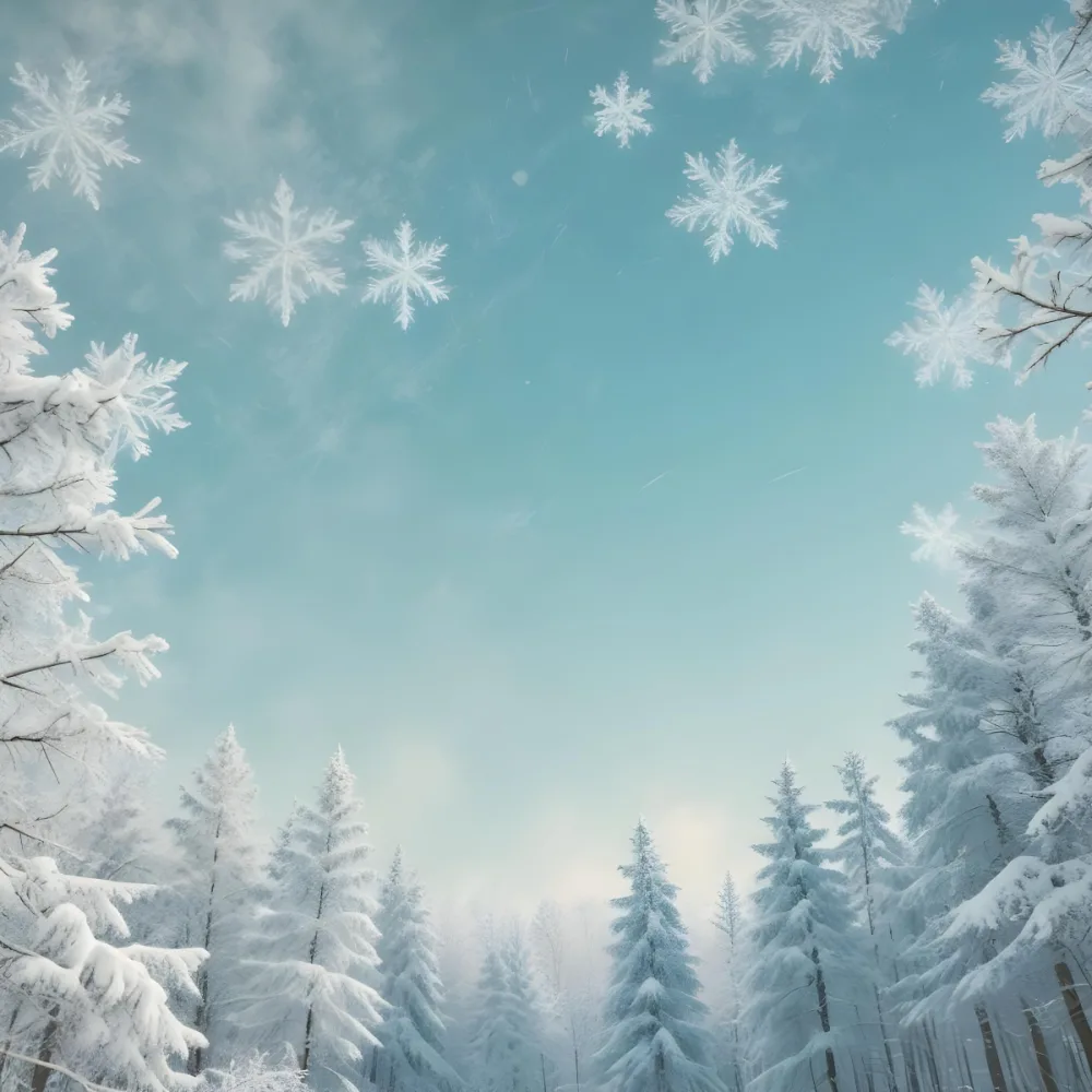 A Snowy Or Icy Background With A Light Blue Gray Color And A Slightly Textured Mottled Appearance Surrounded By A Forest Under A Bright Sunny Sky With Soft Falling Snowflakes 99 F83f