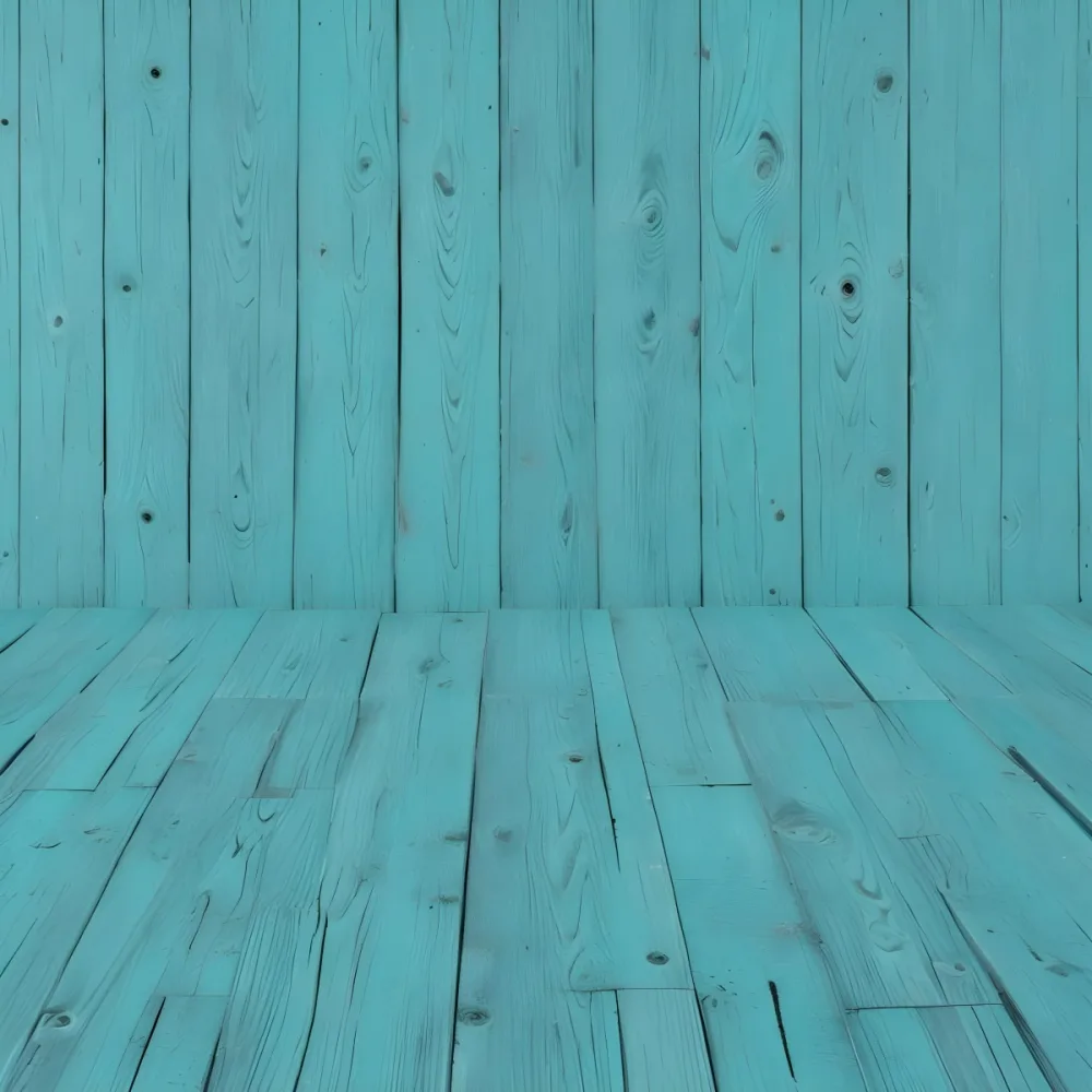 A Turquoise Wooden Planks Background The Planks Are Arranged Vertically And Horizontally Creating A Sense Of Depth And Perspective 26 Daf4
