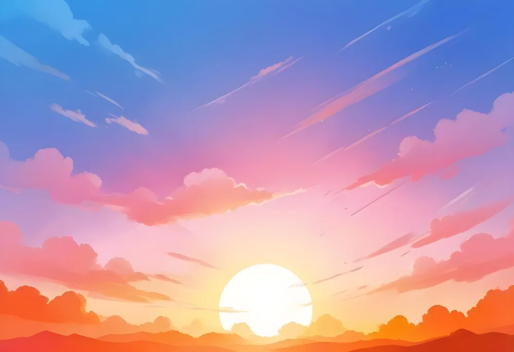 A Vibrant Sunset With A Gradient Of Colors Transitioning From A Warm Orange At The Bottom To A Soft Orange And Light Pink At The Top With Scattered Clouds 9 Fd0c