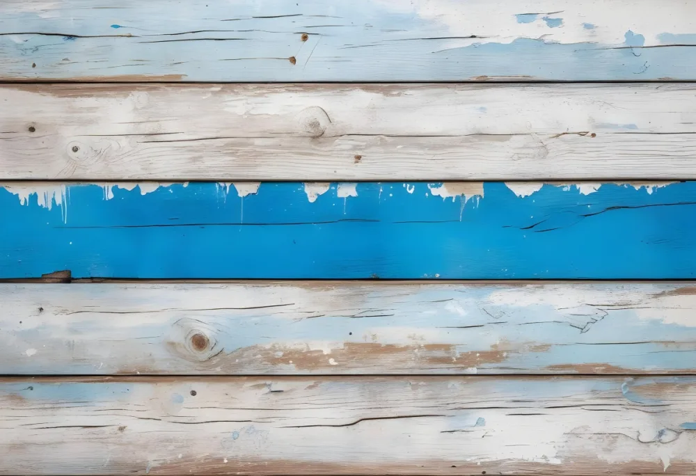 A Weathered Wooden Surface With Peeling White And Blue Paint Horizontal Planks Rustic Texture Aged Appearance Vintage Charm 12 1c68