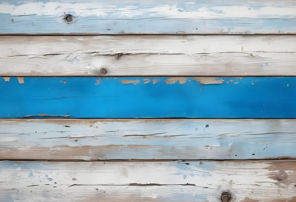 A Weathered Wooden Surface With Peeling White And Blue Paint Horizontal Planks Rustic Texture Aged Appearance Vintage Charm 19 4bbd