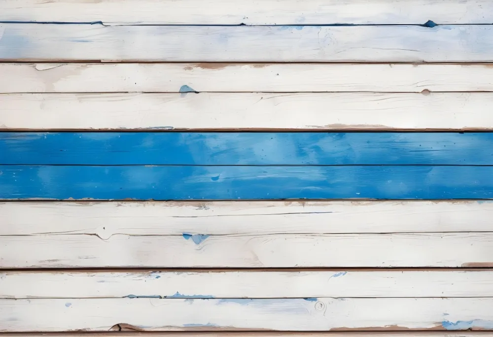 A Weathered Wooden Surface With Peeling White And Blue Paint Horizontal Planks Rustic Texture Aged Appearance Vintage Charm 3 6a99