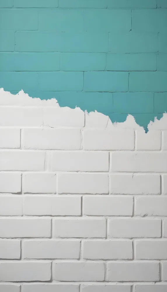 A White Brick Wall With A Teal Blue Background 12