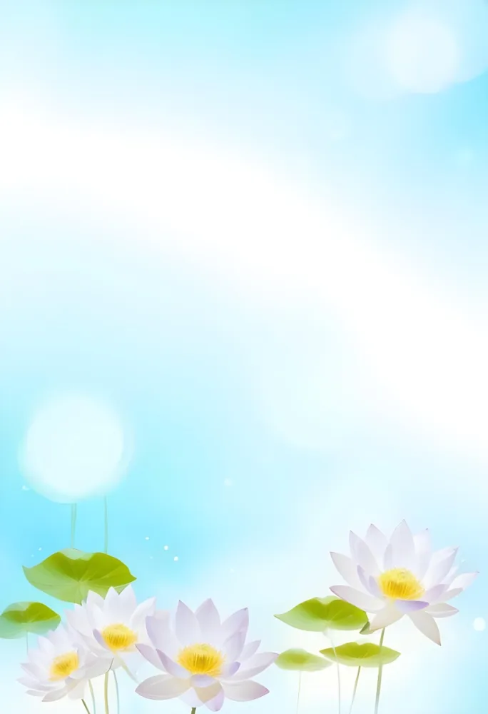 A White Lotus Flower With A Blue Center And A White Leaf In The Bottom Left Corner Green Background With Green Bokeh 5 0d67