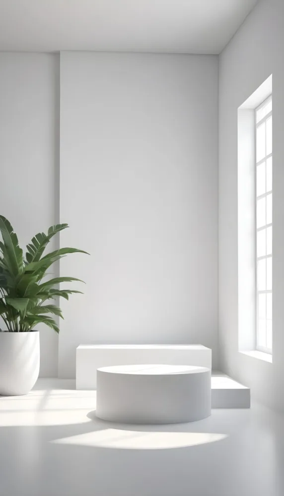 A White Podium In Front Of A White Wall With A Window Light Effect Effect Product Display Minimalist Design Studio Shot Bright And Vibrant 7 239d
