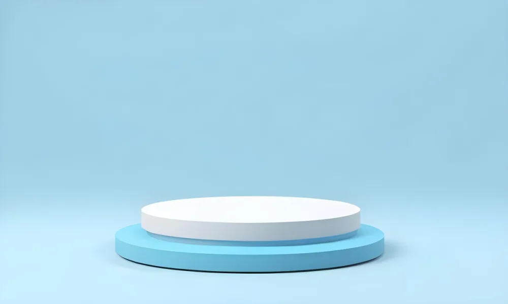 A White Round Platform On A Blue Round Base Light Blue Background 40 9353