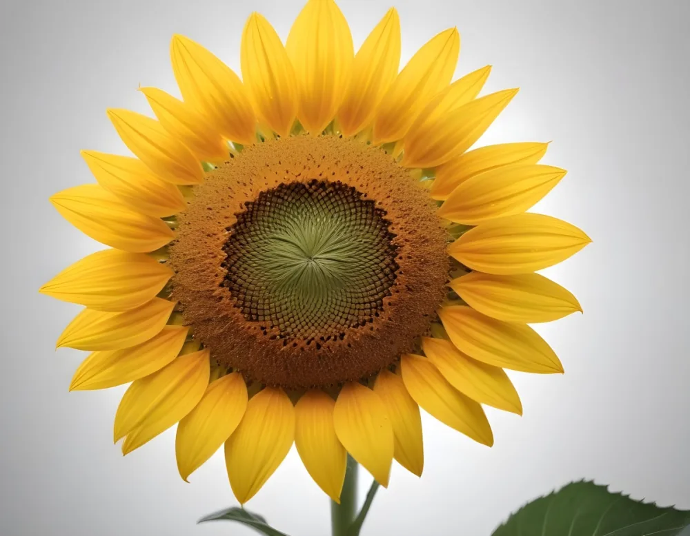 A Yellow Sunflower With A White Center On A White Background With White Clouds And Bokeh Effect Bright Light Close Up 5 9bc8