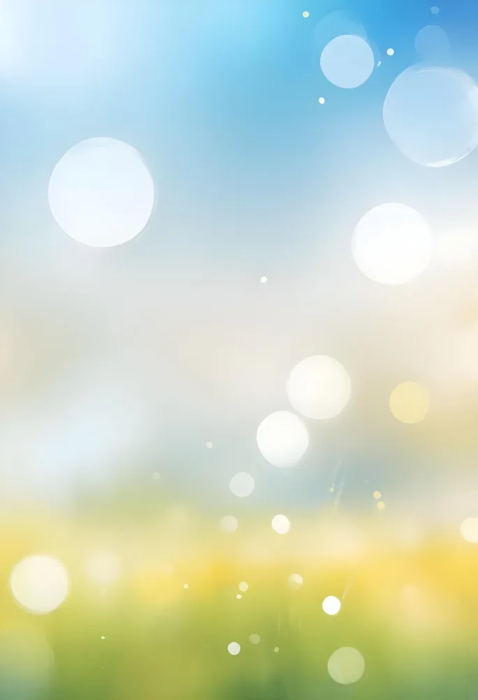 Abstract Background With A Gradient Of Blue White And Yellow Creating A Soft Blurred Effect With Bokeh Circles Suggesting A Bright Sunny Day In A Field 32 F2a2