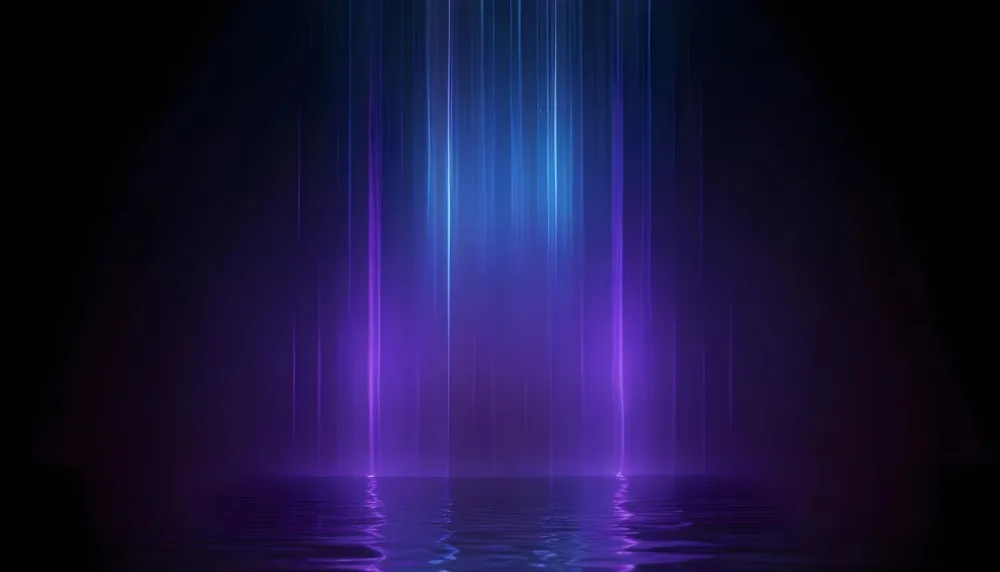 Abstract Background With Vertical Blue And Purple Light Streaks With A Water Reflection Effect At The Bottom Creating A Dynamic And Vibrant Composition 3 Ee32