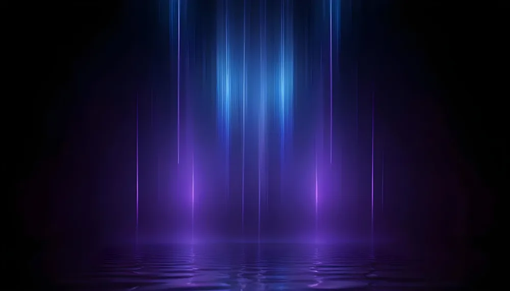Abstract Background With Vertical Blue And Purple Light Streaks With A Water Reflection Effect At The Bottom Creating A Dynamic And Vibrant Composition 8 F318