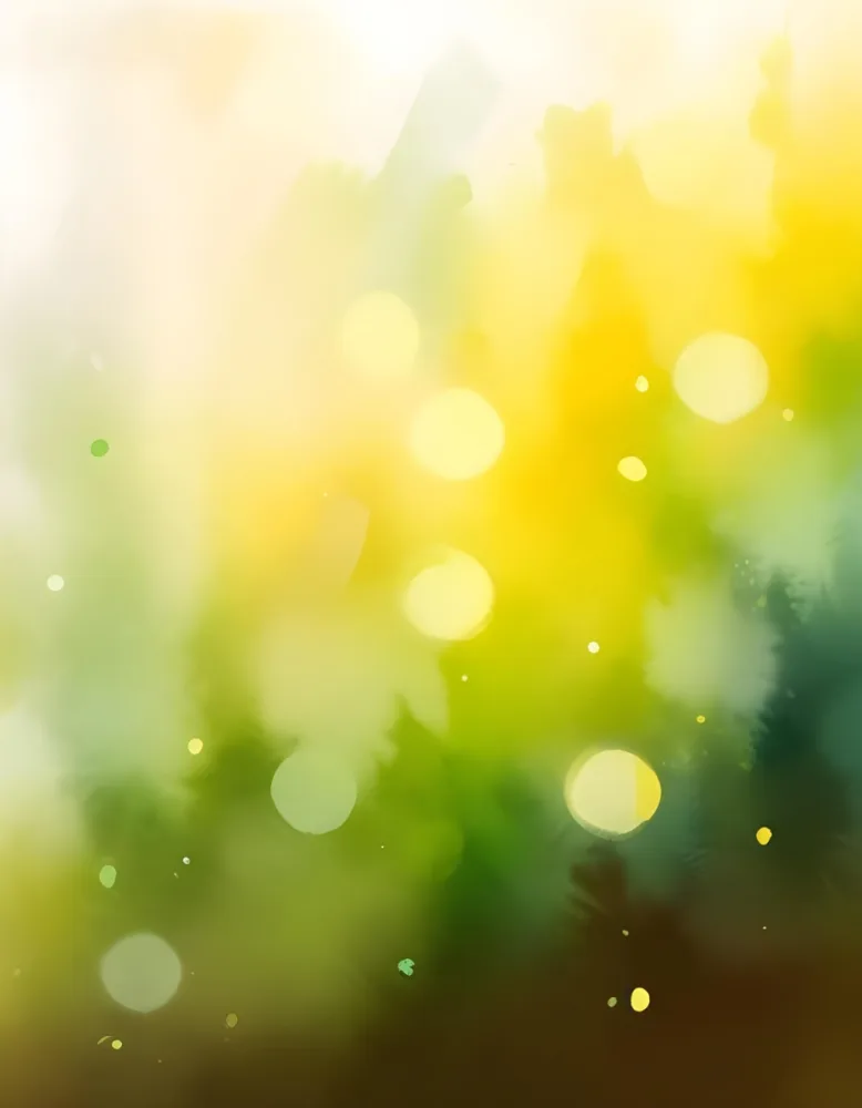 Abstract Background With Yellow And Green Bokeh Lights Creating A Dreamy And Ethereal Atmosphere With Sunlight Streaming From The Top Left Corner 10 D1a7