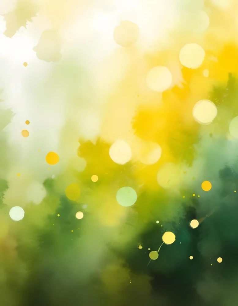 Abstract Background With Yellow And Green Bokeh Lights Creating A Dreamy And Ethereal Atmosphere With Sunlight Streaming From The Top Left Corner 22 72c3