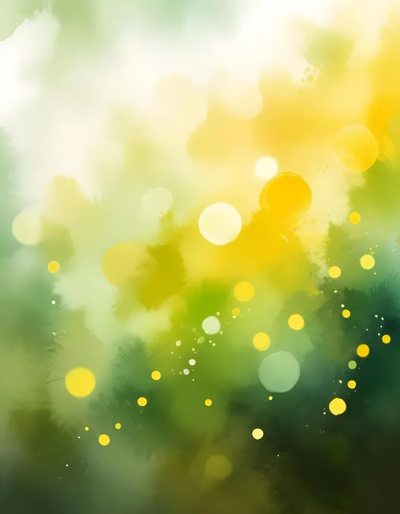 Abstract Background With Yellow And Green Bokeh Lights Creating A Dreamy And Ethereal Atmosphere With Sunlight Streaming From The Top Left Corner 26 3980