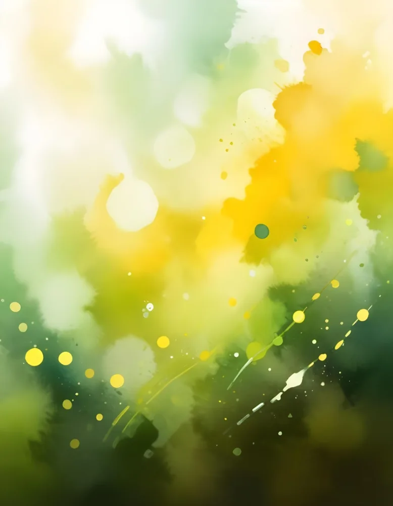 Abstract Background With Yellow And Green Bokeh Lights Creating A Dreamy And Ethereal Atmosphere With Sunlight Streaming From The Top Left Corner 30 8c5e